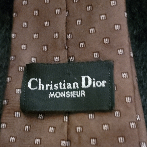 Christian Dior Monsieur Vintage Silk Tie | 60s–70s Designer Classic - Picture 2 of 4